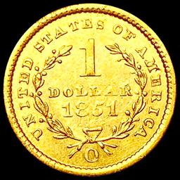 1851-O Rare Gold Dollar CLOSELY UNCIRCULATED