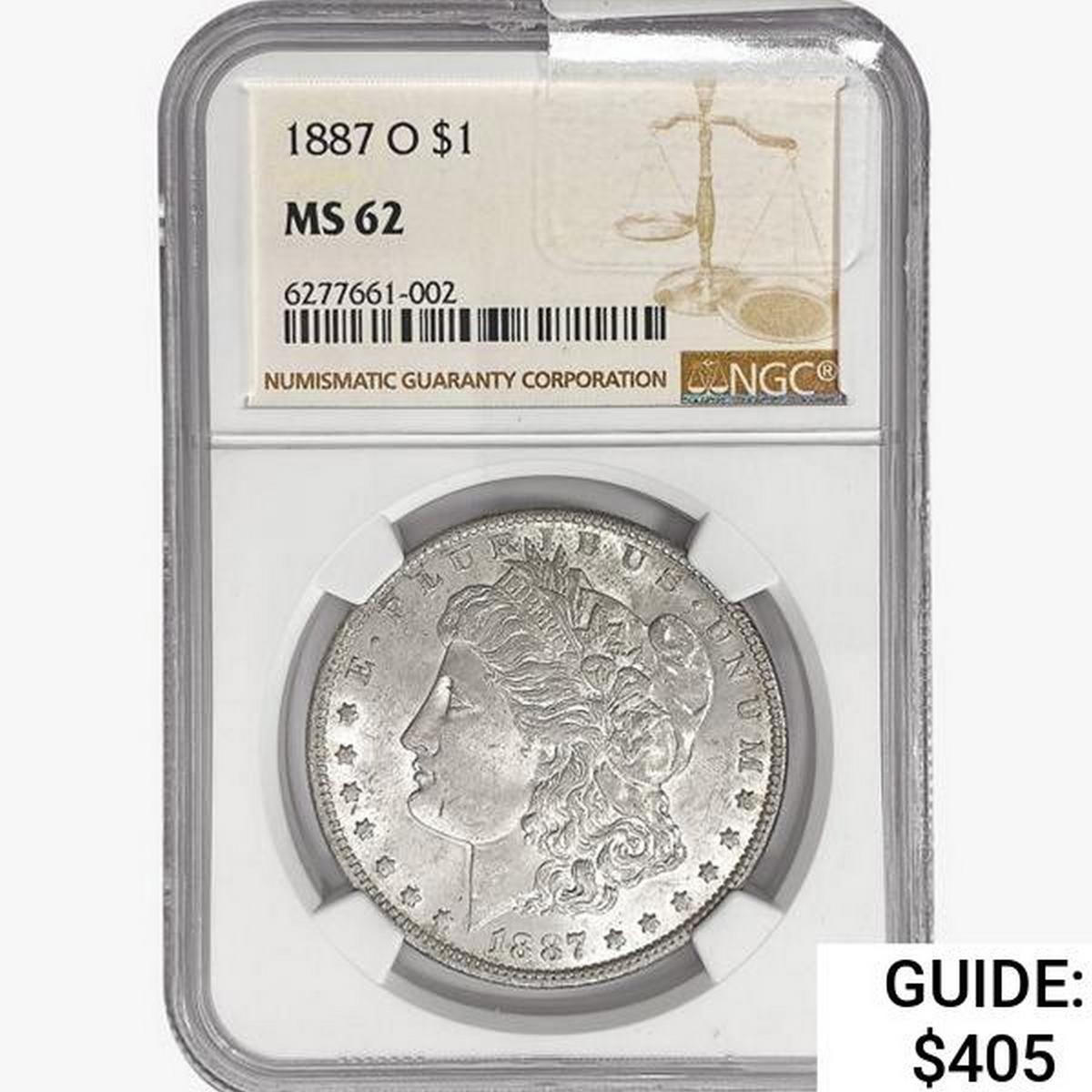 1887-O Morgan Silver Dollar NGC MS62