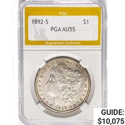 1892-S Morgan Silver Dollar PGA AU55