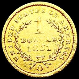 1851-O Rare Gold Dollar NEARLY UNCIRCULATED