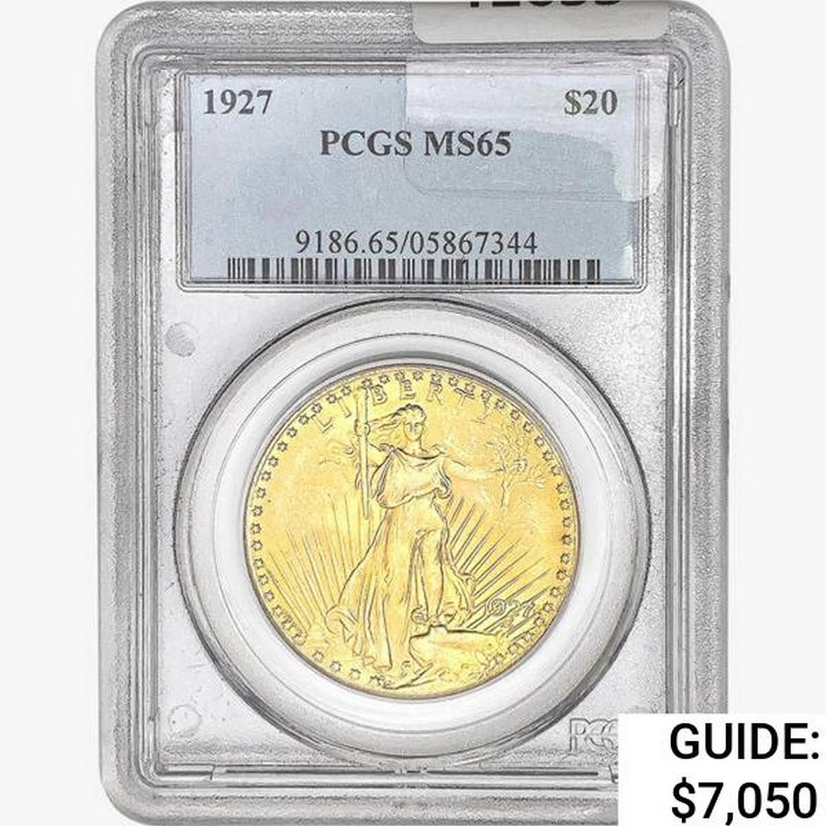 1927 $20 Gold Double Eagle PCGS MS65