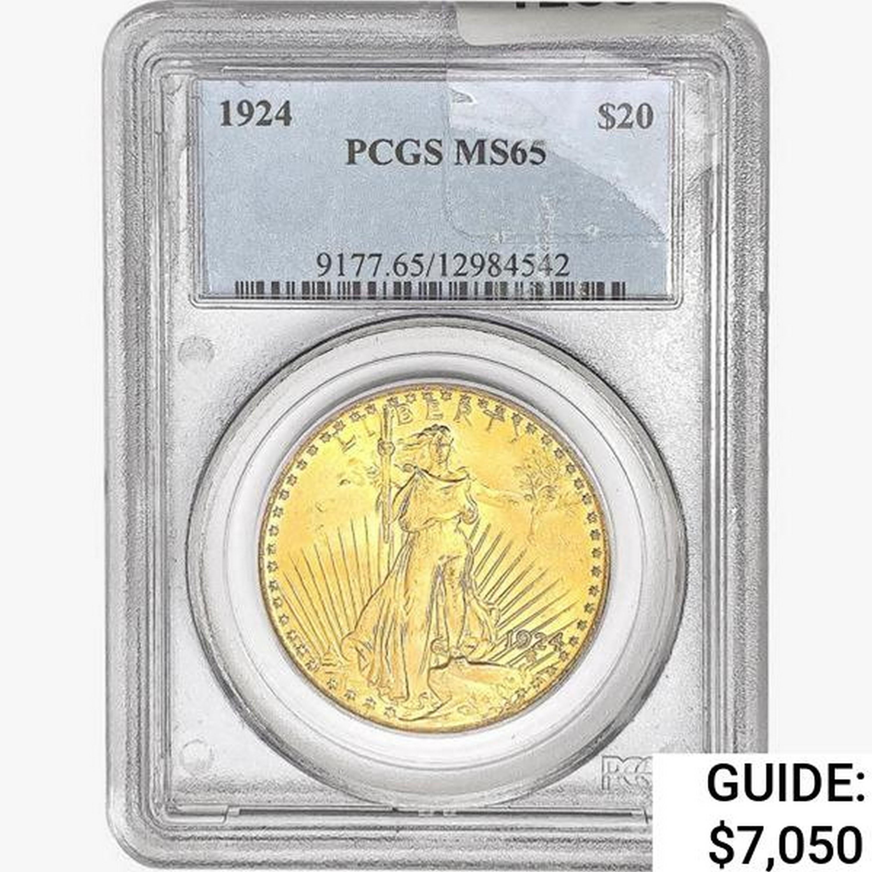 1924 $20 Gold Double Eagle PCGS MS65