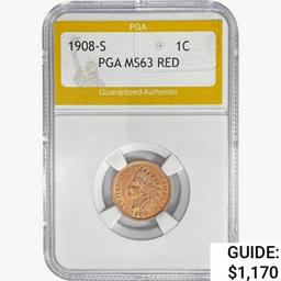 1908-S Indian Head Cent PGA MS63 RED