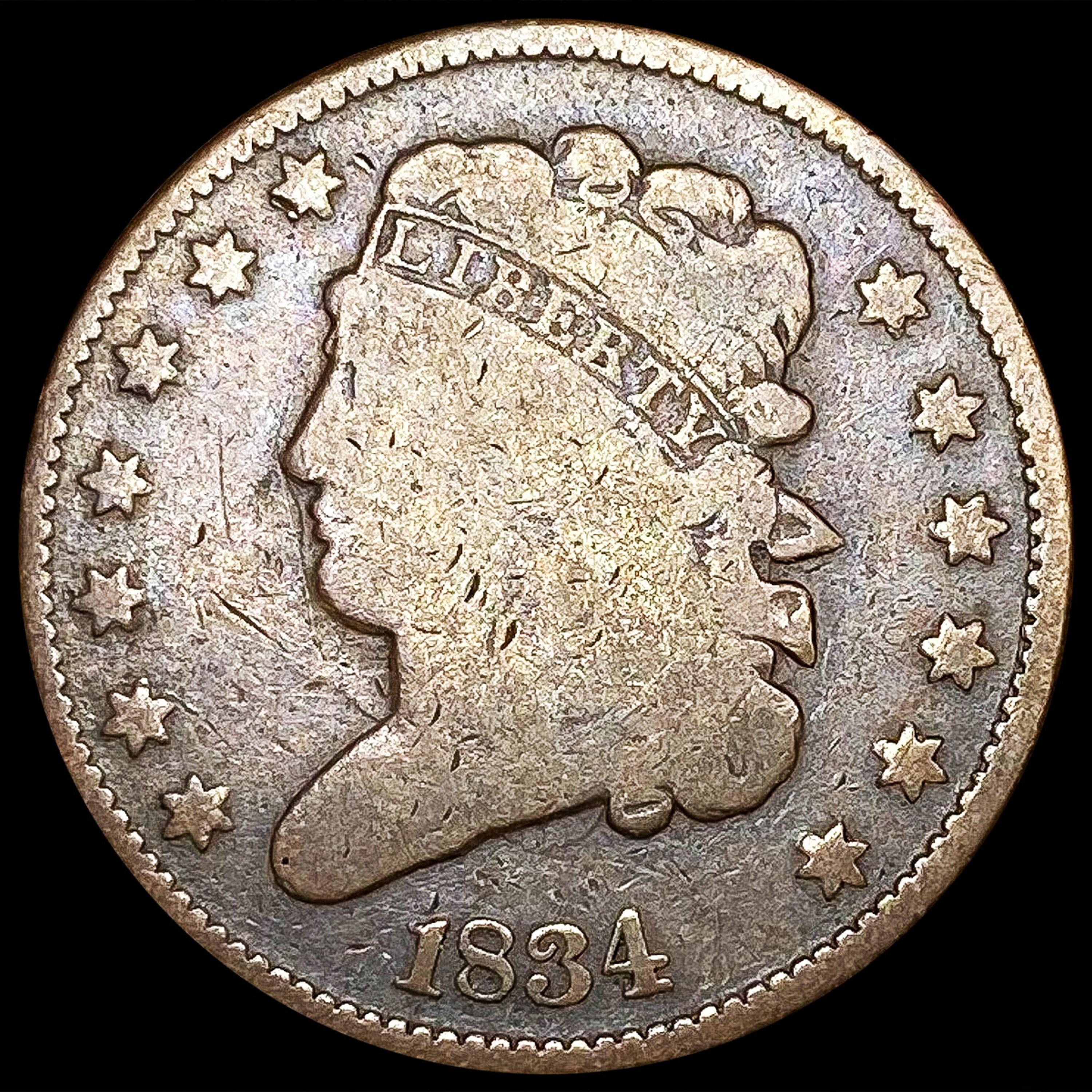 1834 Classic Head Half Cent NICELY CIRCULATED