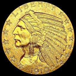 1910 $5 Gold Half Eagle CLOSELY UNCIRCULATED