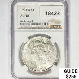 1923-D Silver Peace Dollar NGC AU58