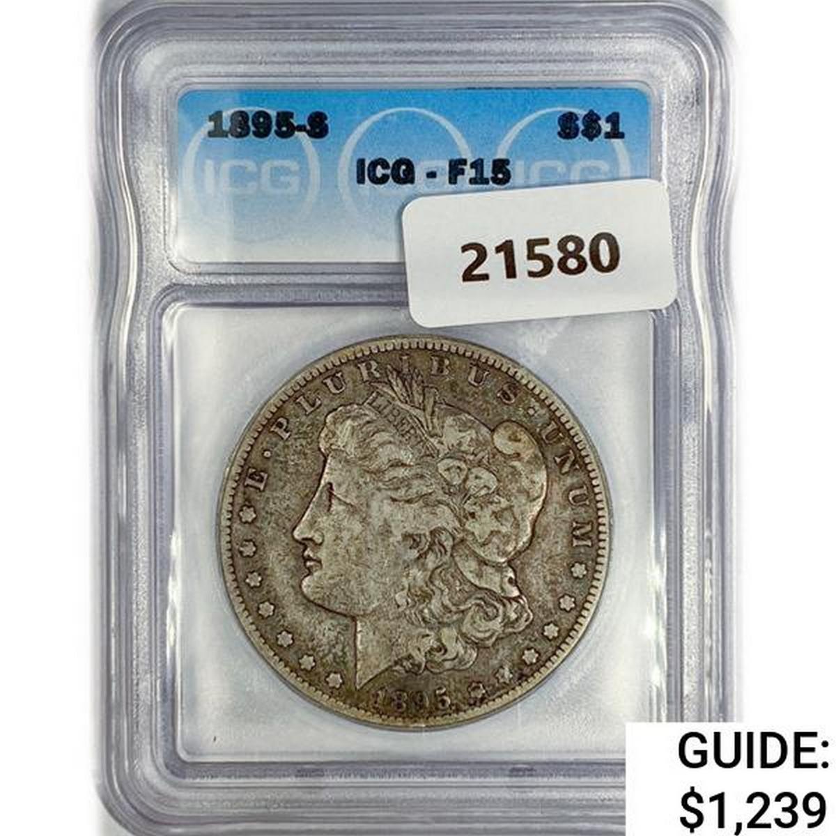 1895-S Morgan Silver Dollar ICG F15