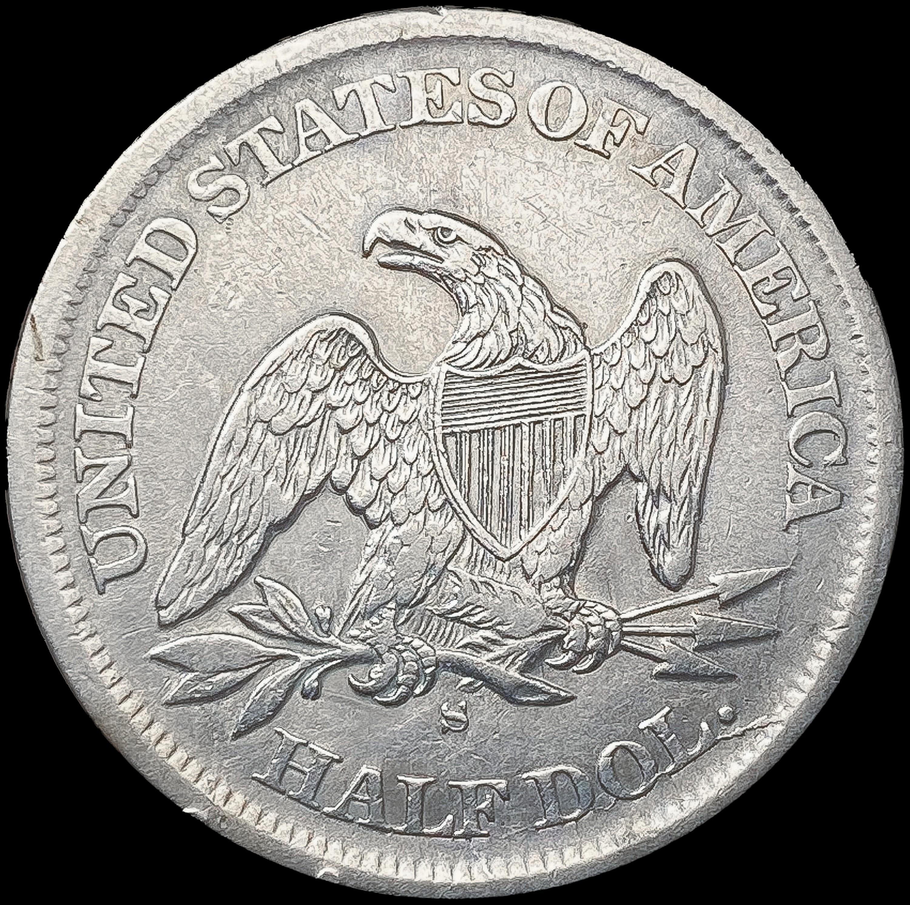 1864-S Seated Liberty Half Dollar CLOSELY UNCIRCUL