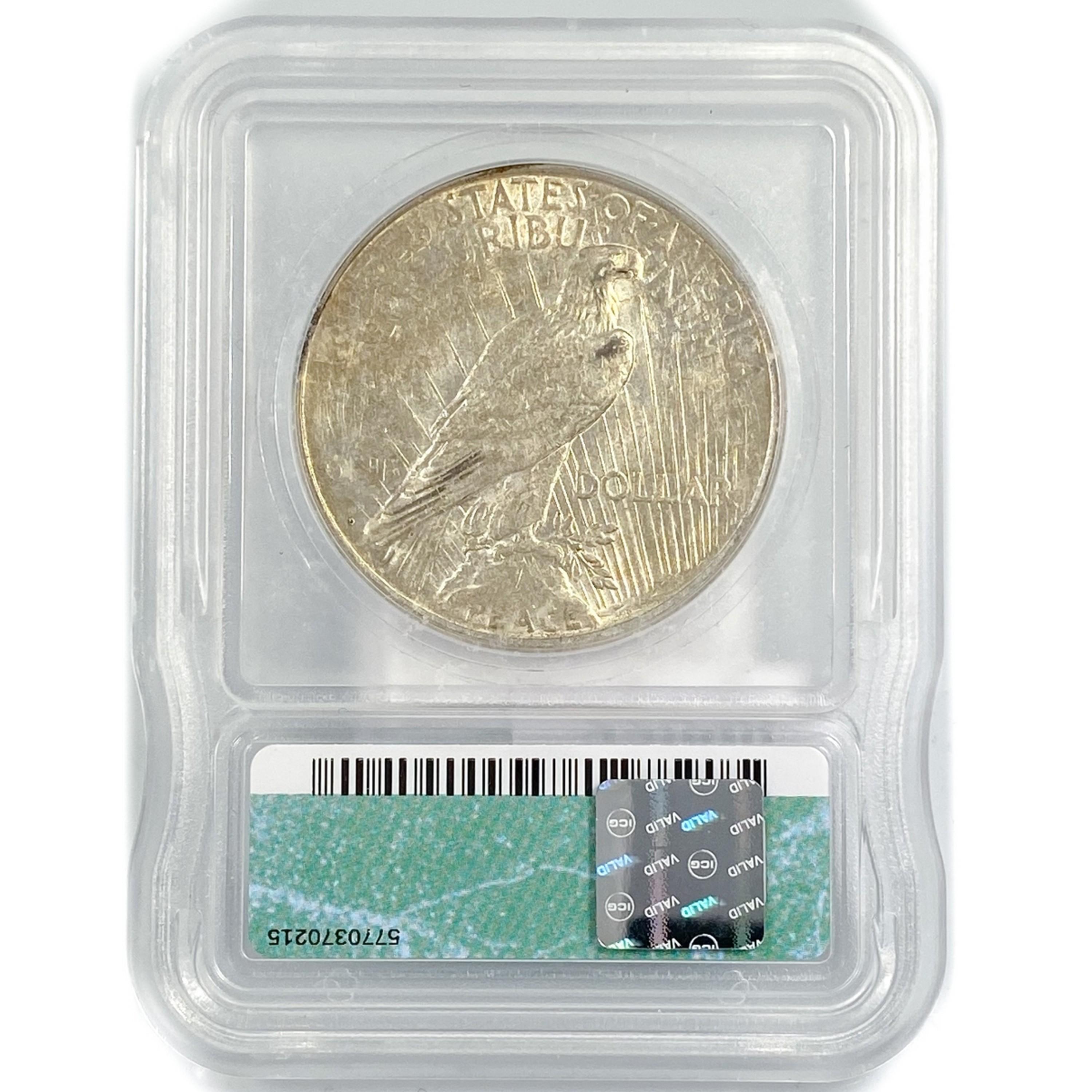 1923-D Silver Peace Dollar ICG AU58