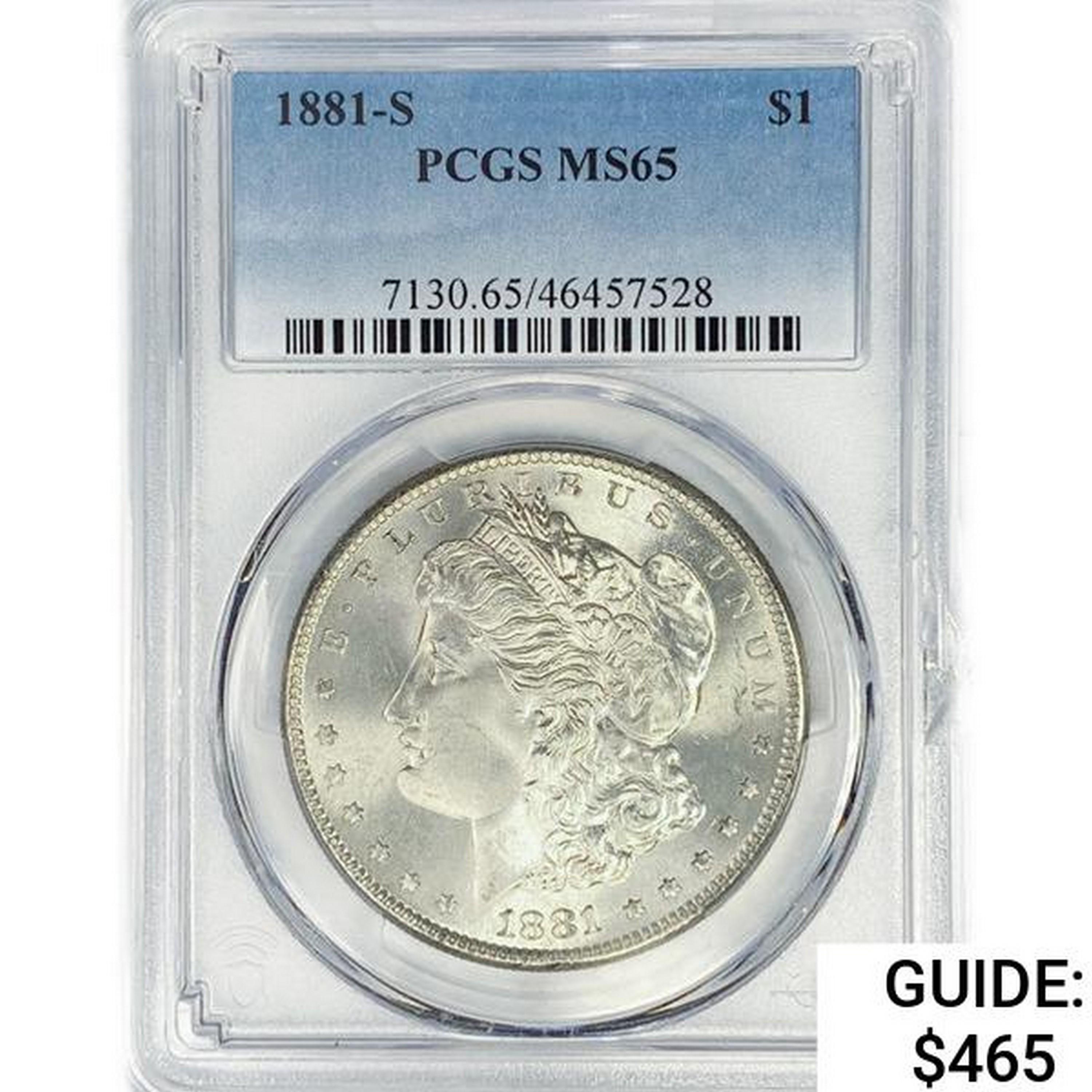 1881-S Morgan Silver Dollar PCGS MS65