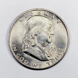 1950-D Franklin Half Dollars Roll (20 Coins)