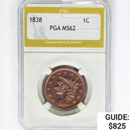 1838 Large Cent PGA MS62