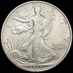 1917-S Walking Liberty Half Dollar NEARLY UNCIRCUL