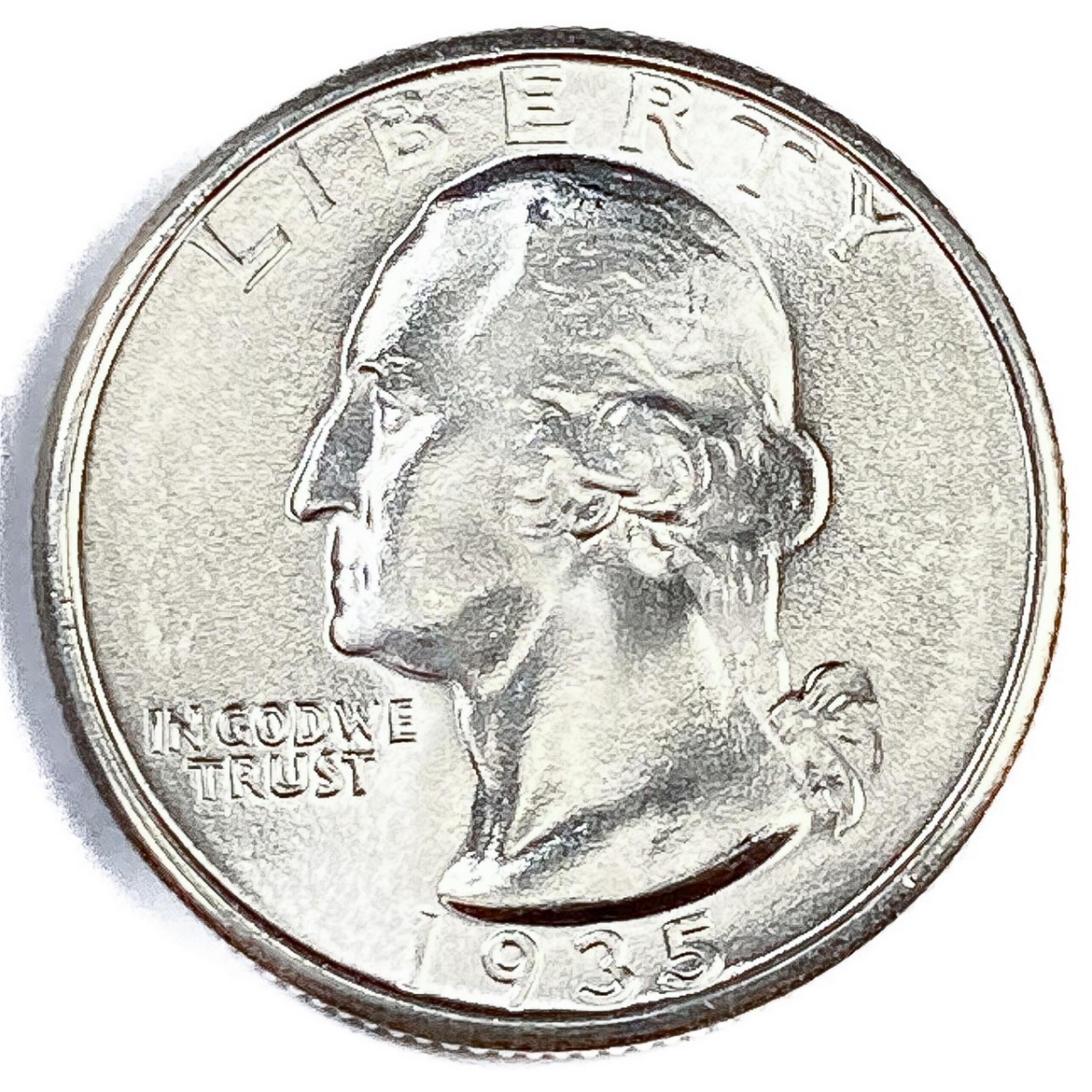 1935 Washington Quarter Roll (16 Coins)