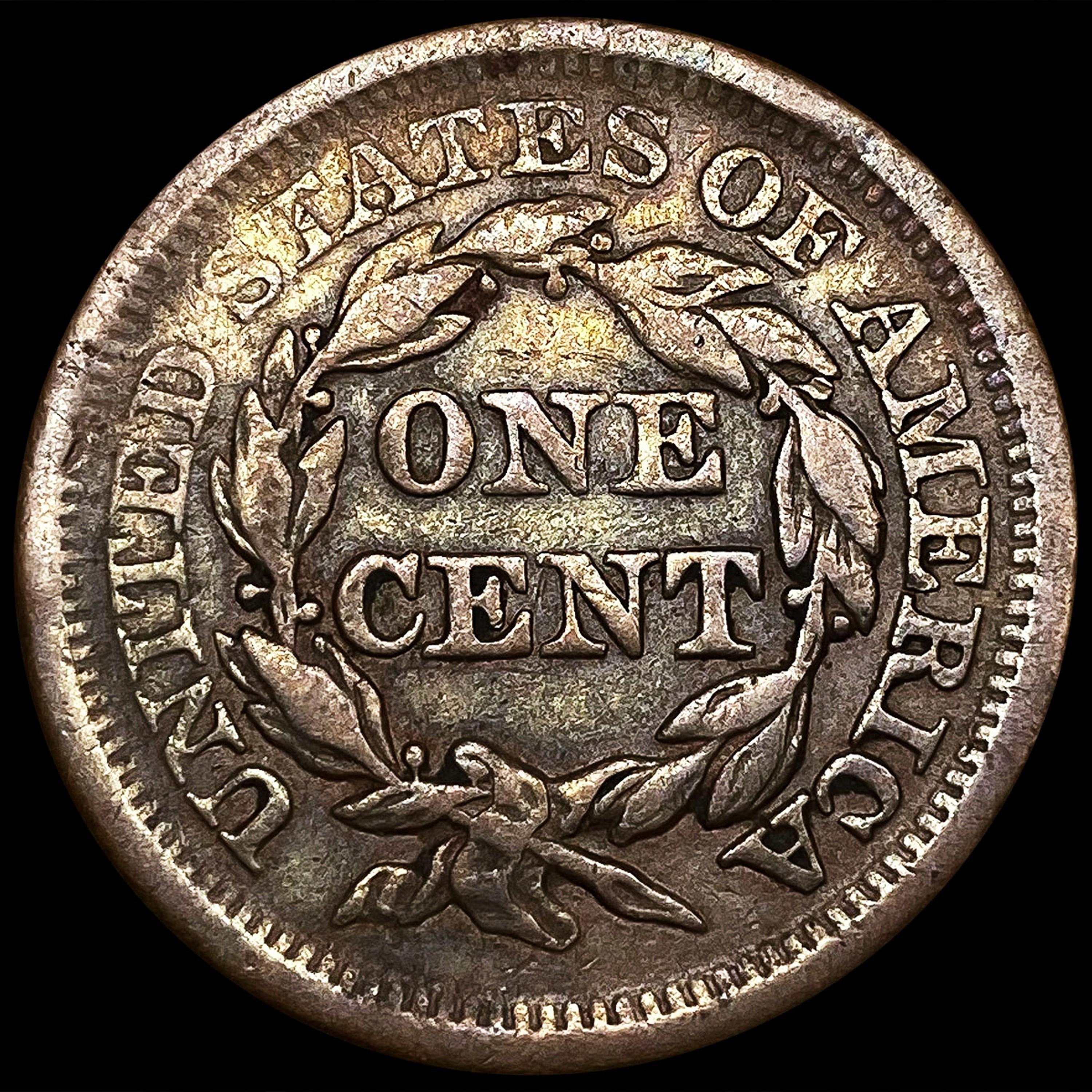 1857 Braided Hair Large Cent LIGHTLY CIRCULATED