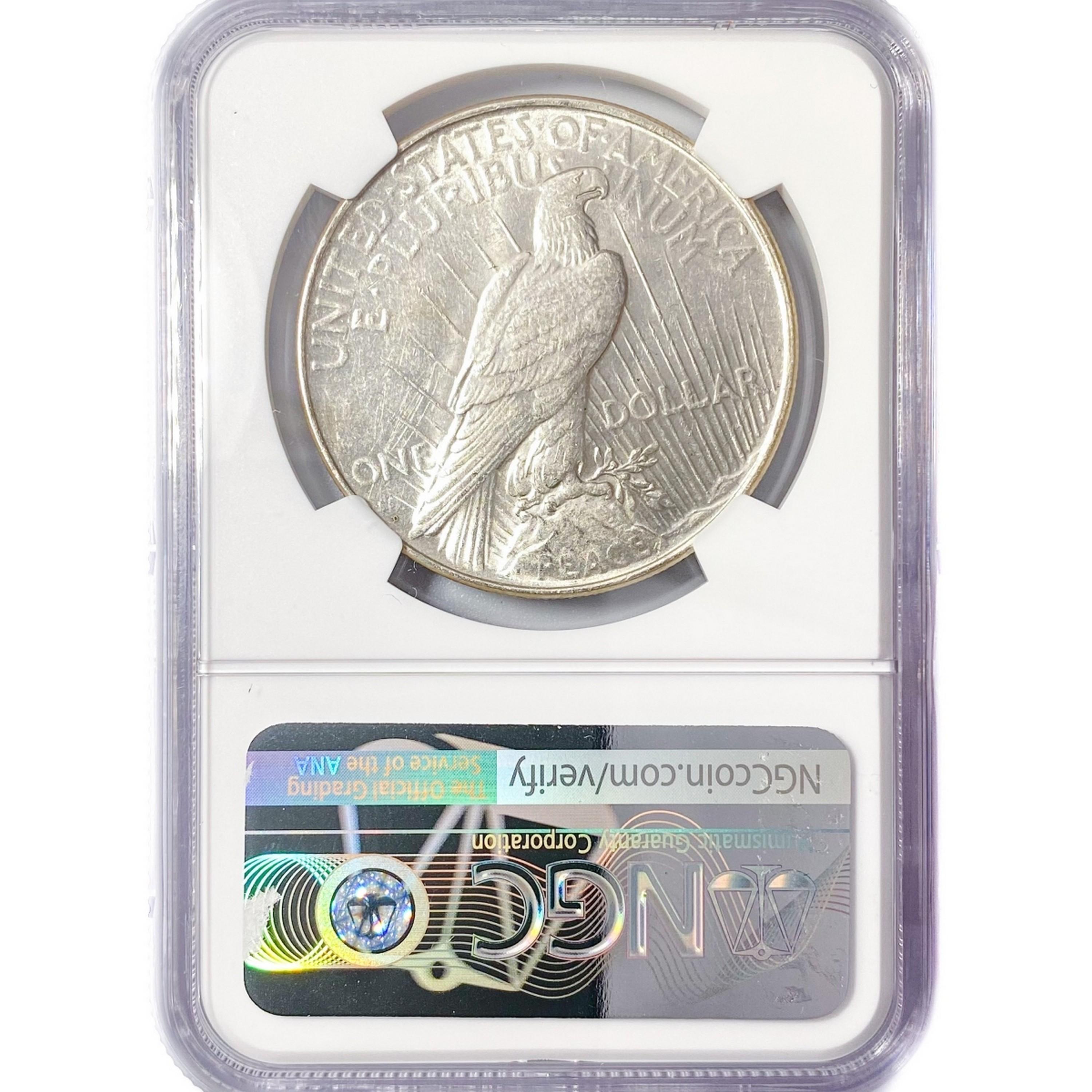 1923-D Silver Peace Dollar NGC AU58