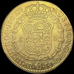 1793 Colombia .7615oz Gold 8 Escudos LIGHTLY CIRCU