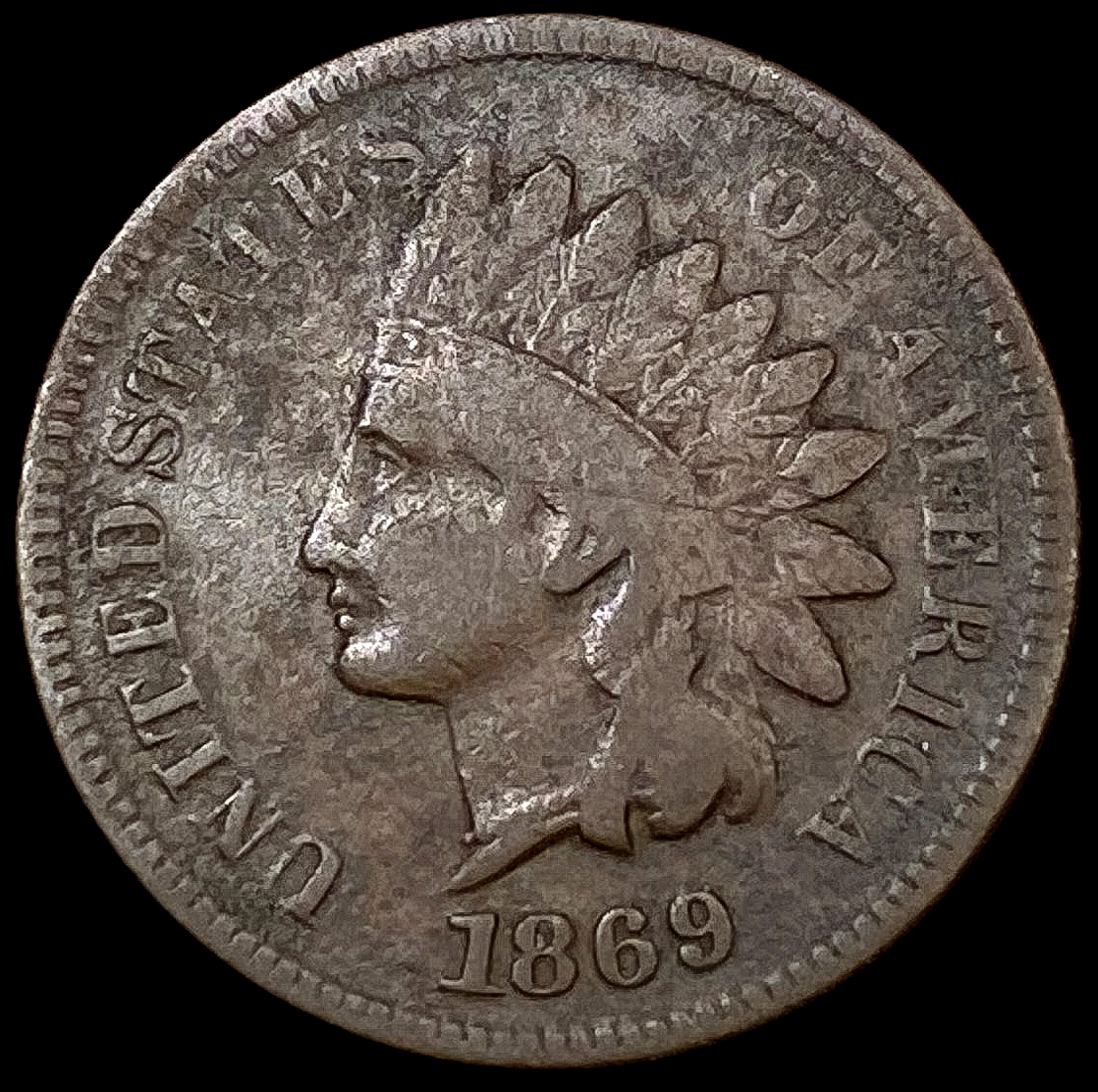 1869 Indian Head Cent LIGHTLY CIRCULATED