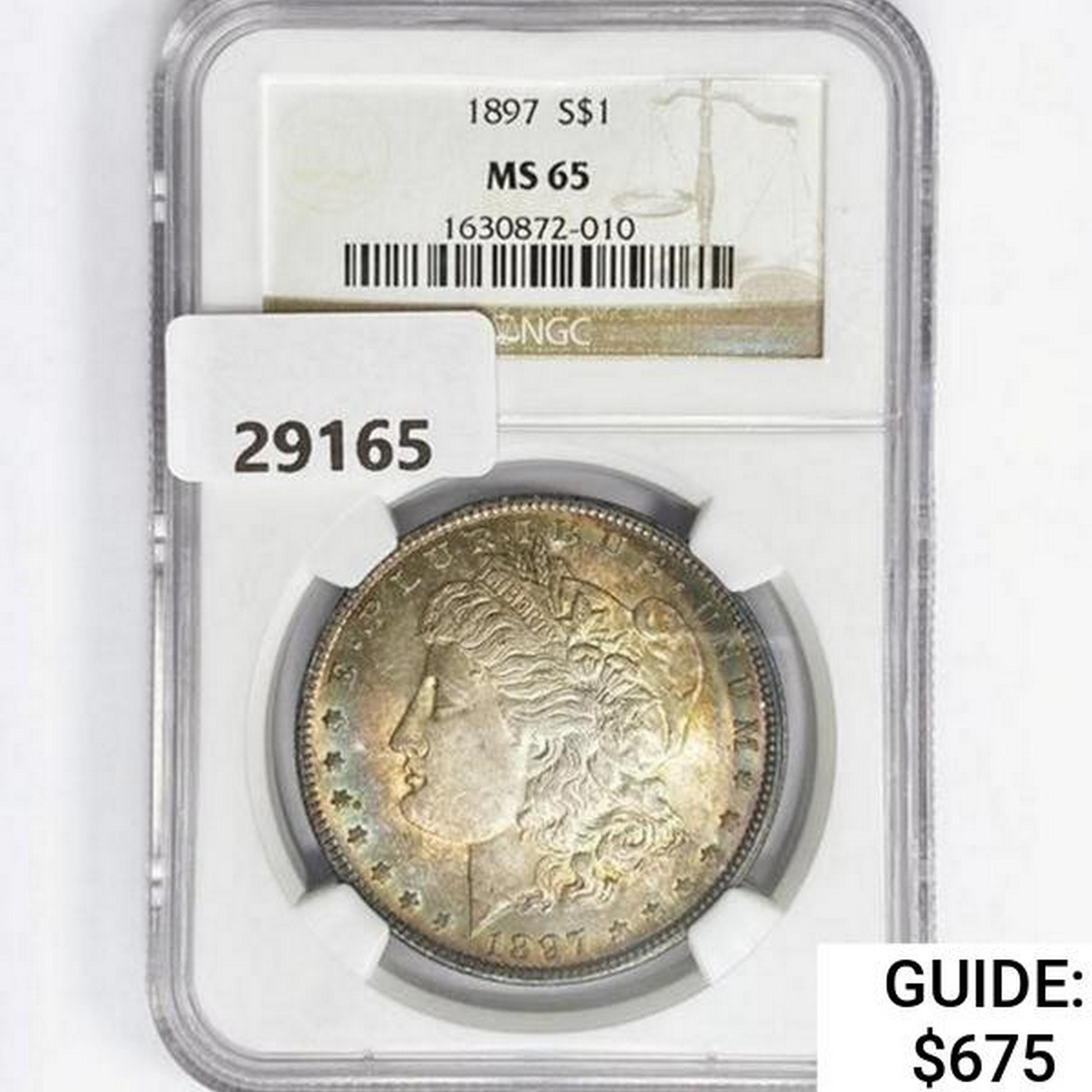 1897 Morgan Silver Dollar NGC MS65