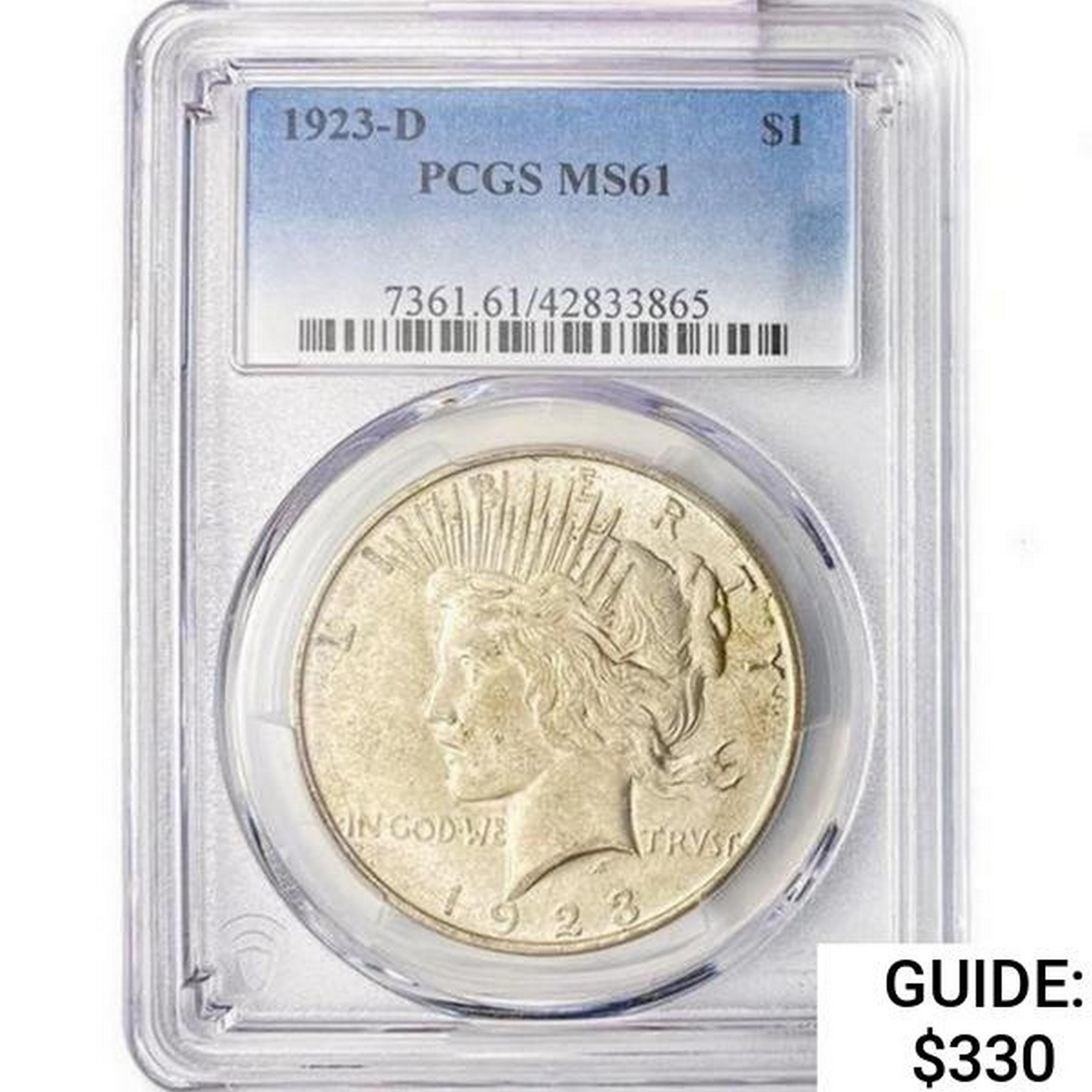 1923-D Silver Peace Dollar PCGS MS61