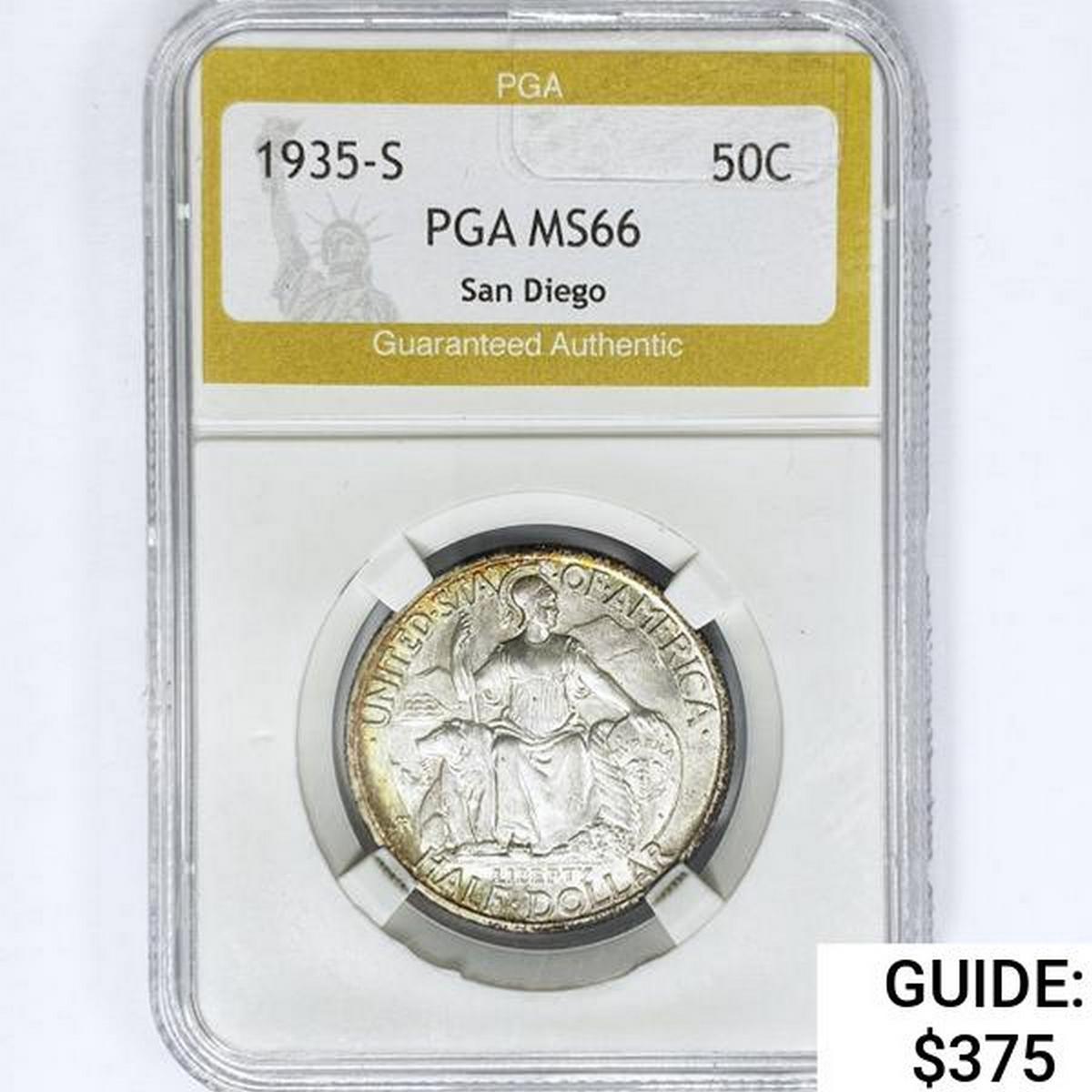 1935-S San Diego Half Dollar PGA MS66