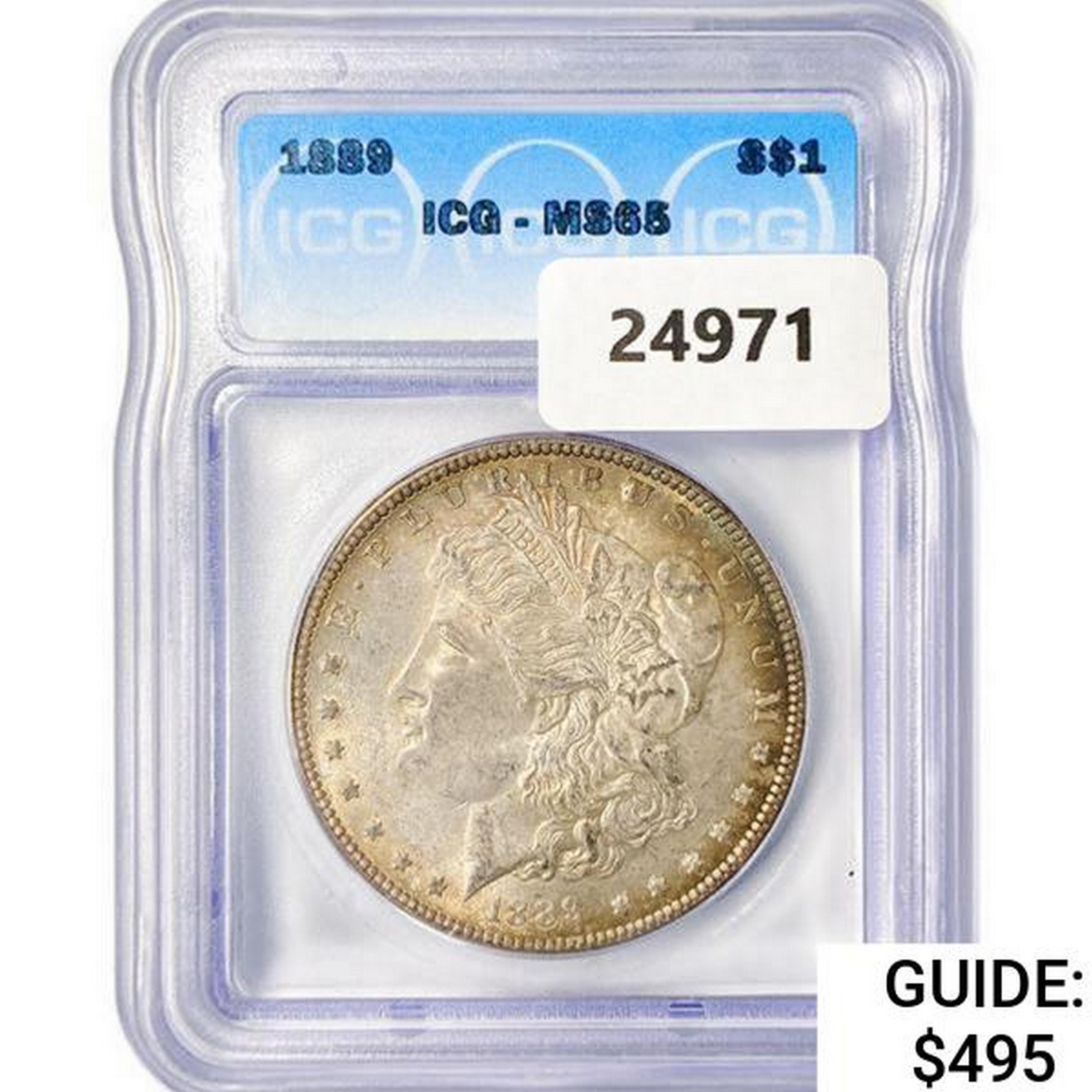 1889 Morgan Silver Dollar ICG MS65