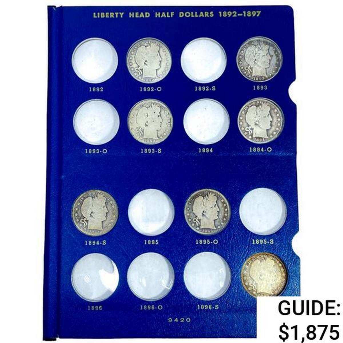 1892-1906 Barber Half Dollar Book (31 Coins)