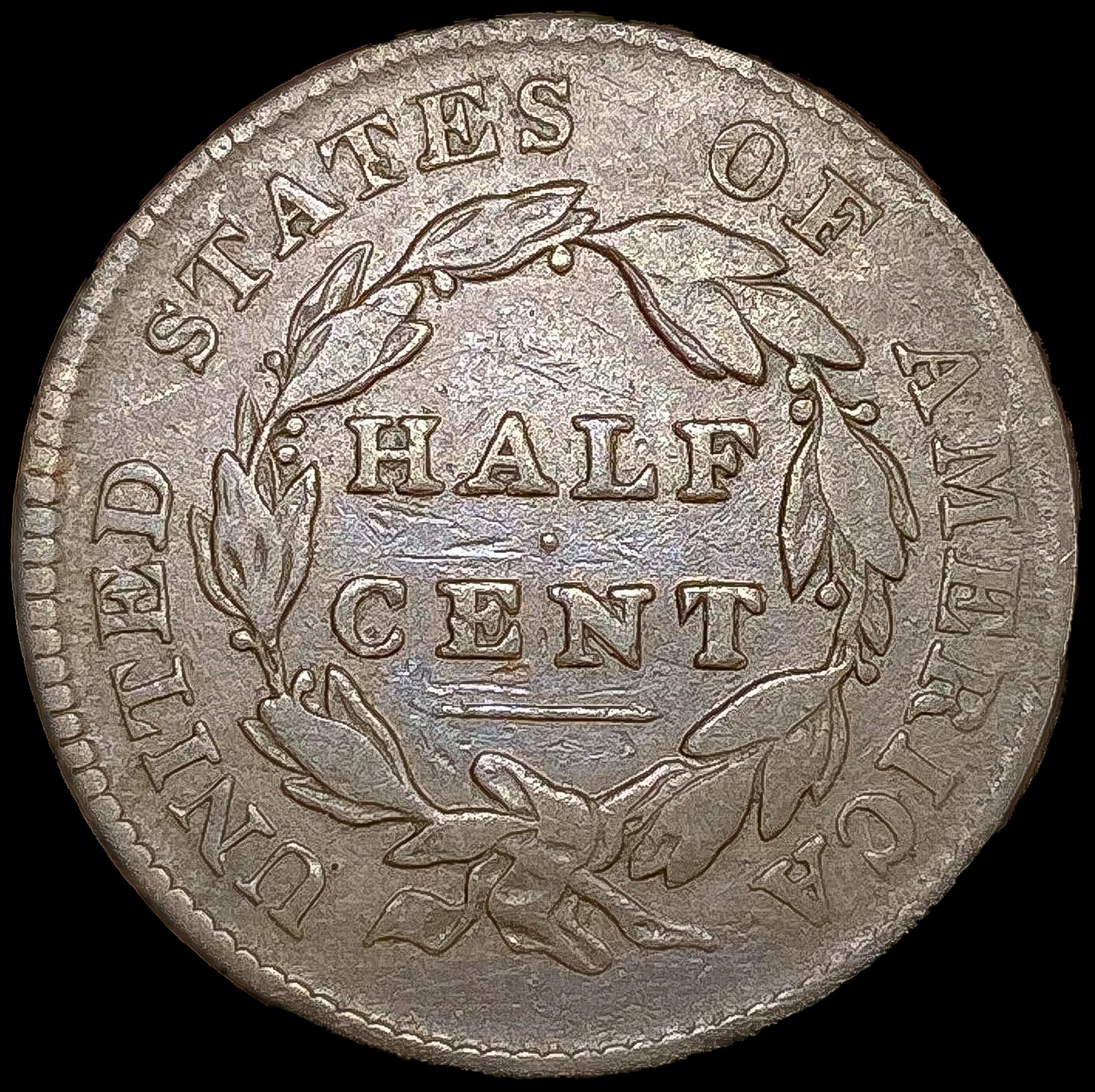 1825 Classic Head Half Cent NEARLY UNCIRCULATED