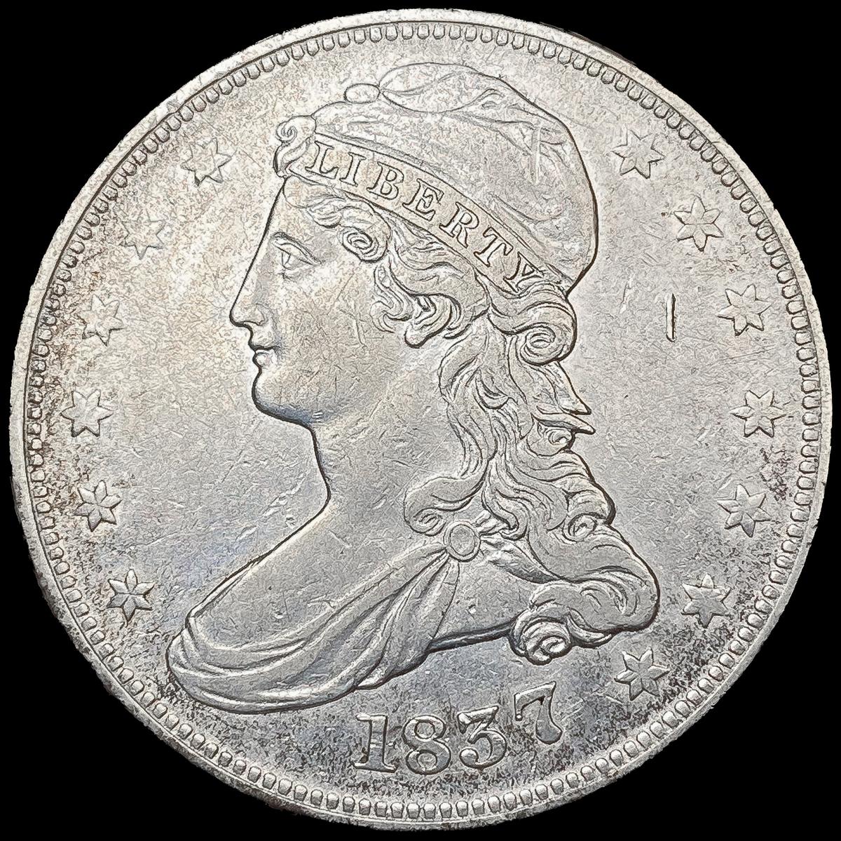 1837 Capped Bust Half Dollar NEARLY UNCIRCULATED