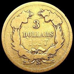 1857-S $3 Gold Piece NICELY CIRCULATED