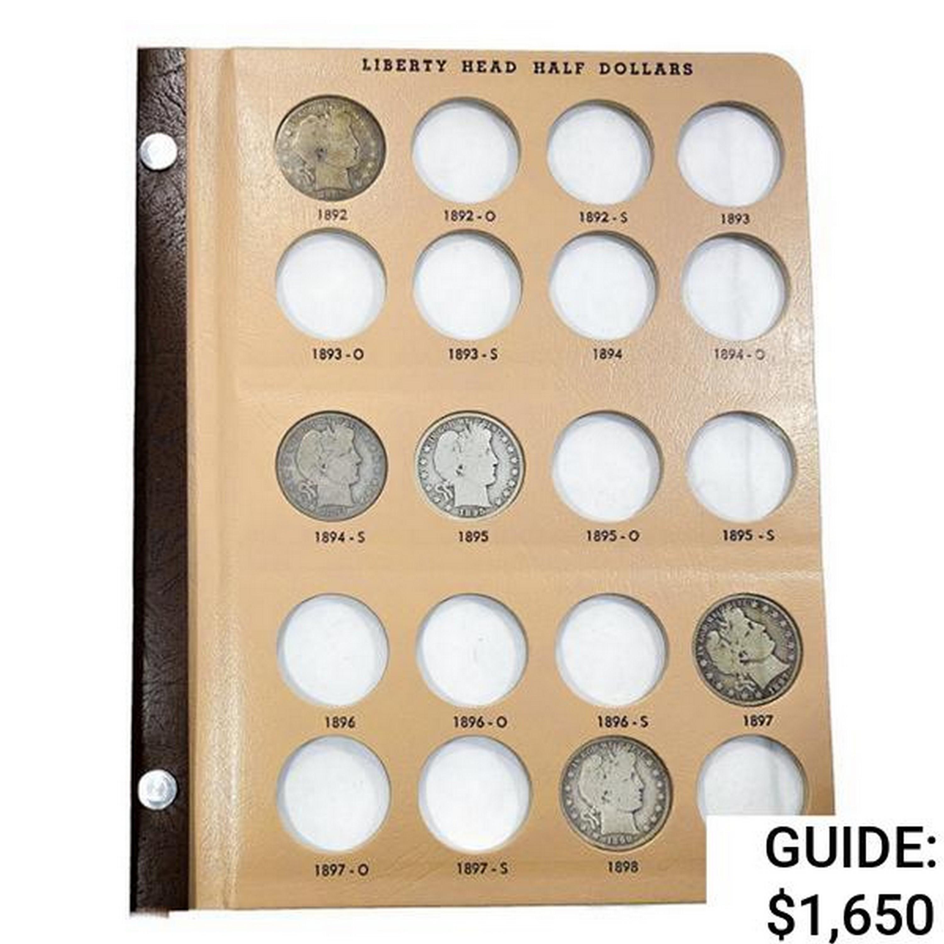 1892-1915 Barber Half Dollar Book (27 Coins)