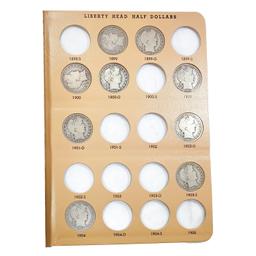 1892-1915 Barber Half Dollar Book (27 Coins)