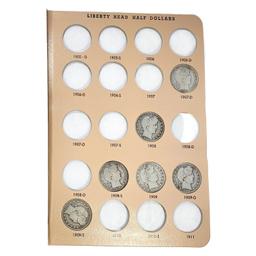 1892-1915 Barber Half Dollar Book (27 Coins)