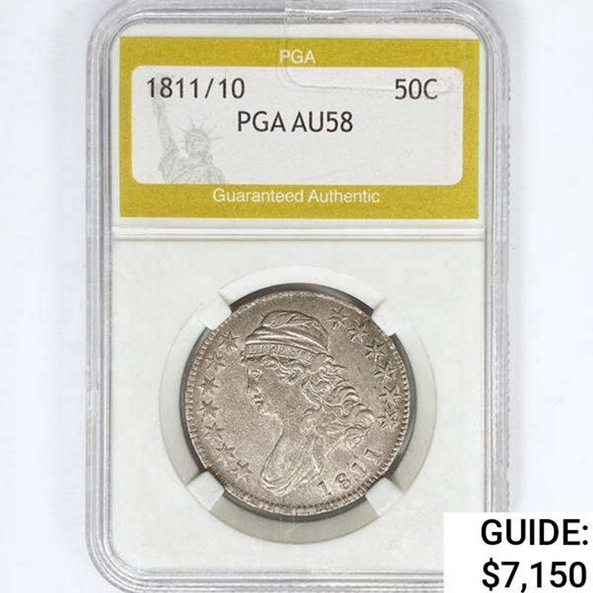 1811/10 Capped Bust Half Dollar PGA AU58