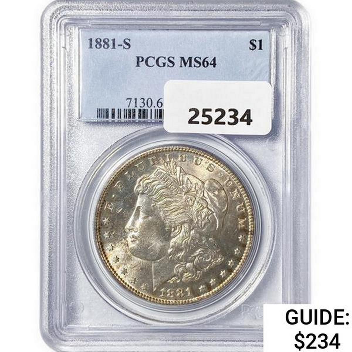 1881-S Morgan Silver Dollar PCGS MS64