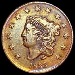 1838 Coronet Head Large Cent CLOSELY UNCIRCULATED