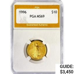 1996 $10 1/4oz American Gold Eagle PGA MS69