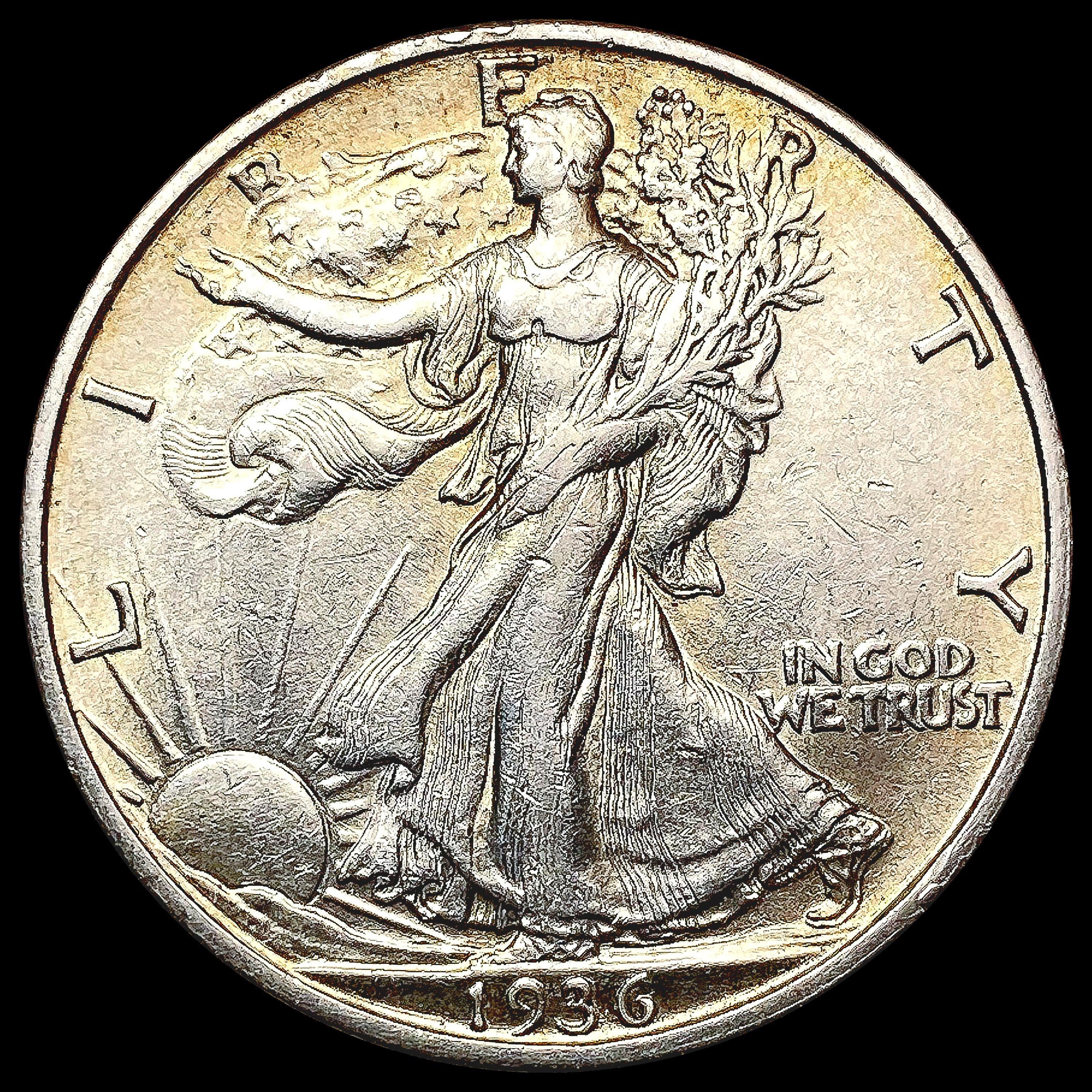 1936-S Walking Liberty Half Dollar CLOSELY UNCIRCU