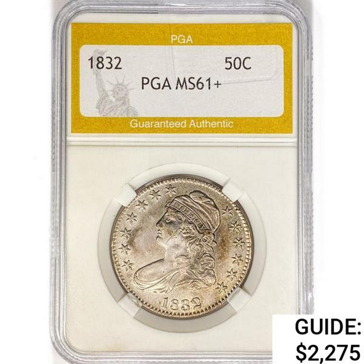 1832 Capped Bust Half Dollar PGA MS61+