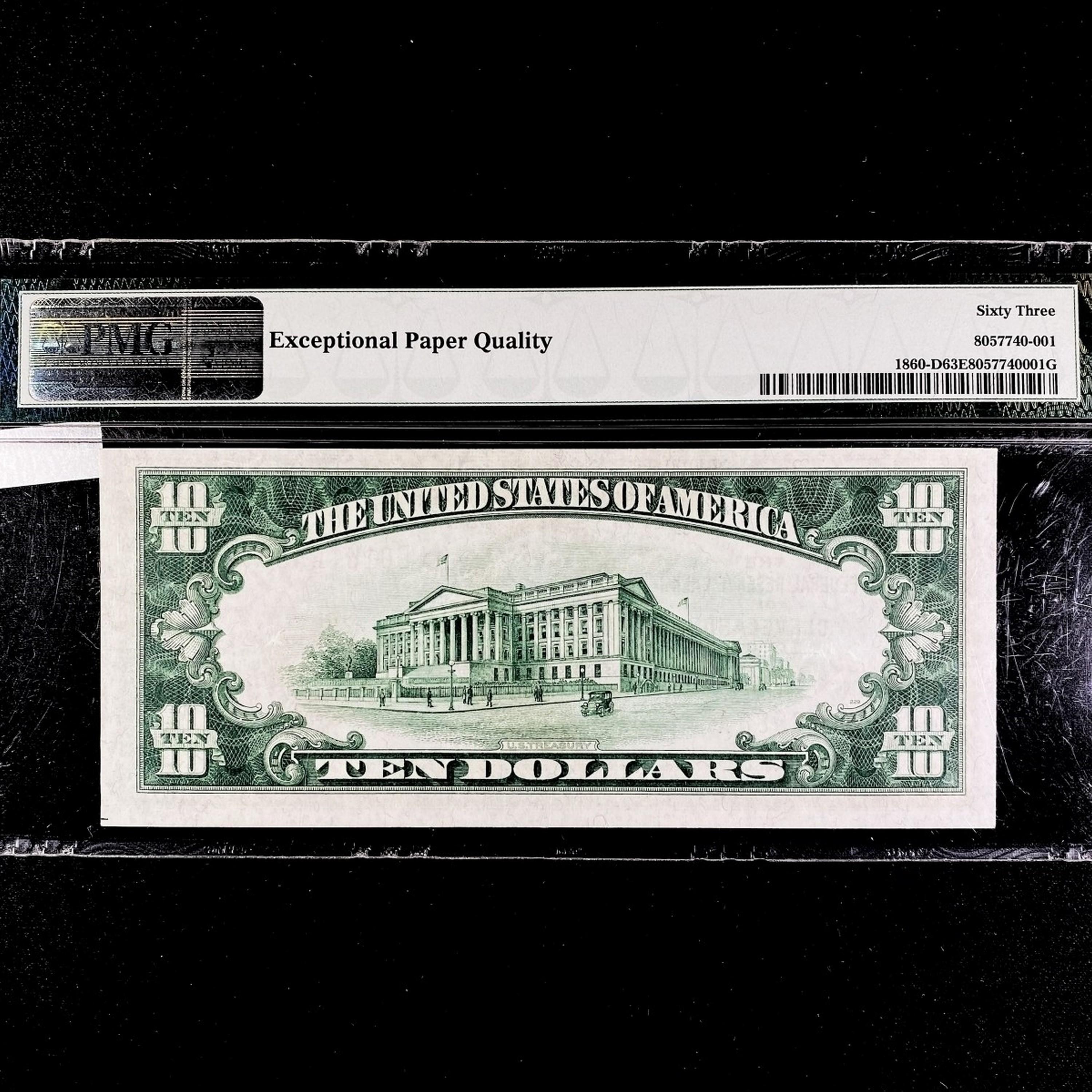 1929 $10 Cleveland OH National Bank Note PMG 63