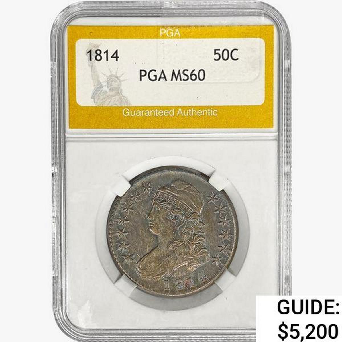 1814 Capped Bust Half Dollar PGA MS60