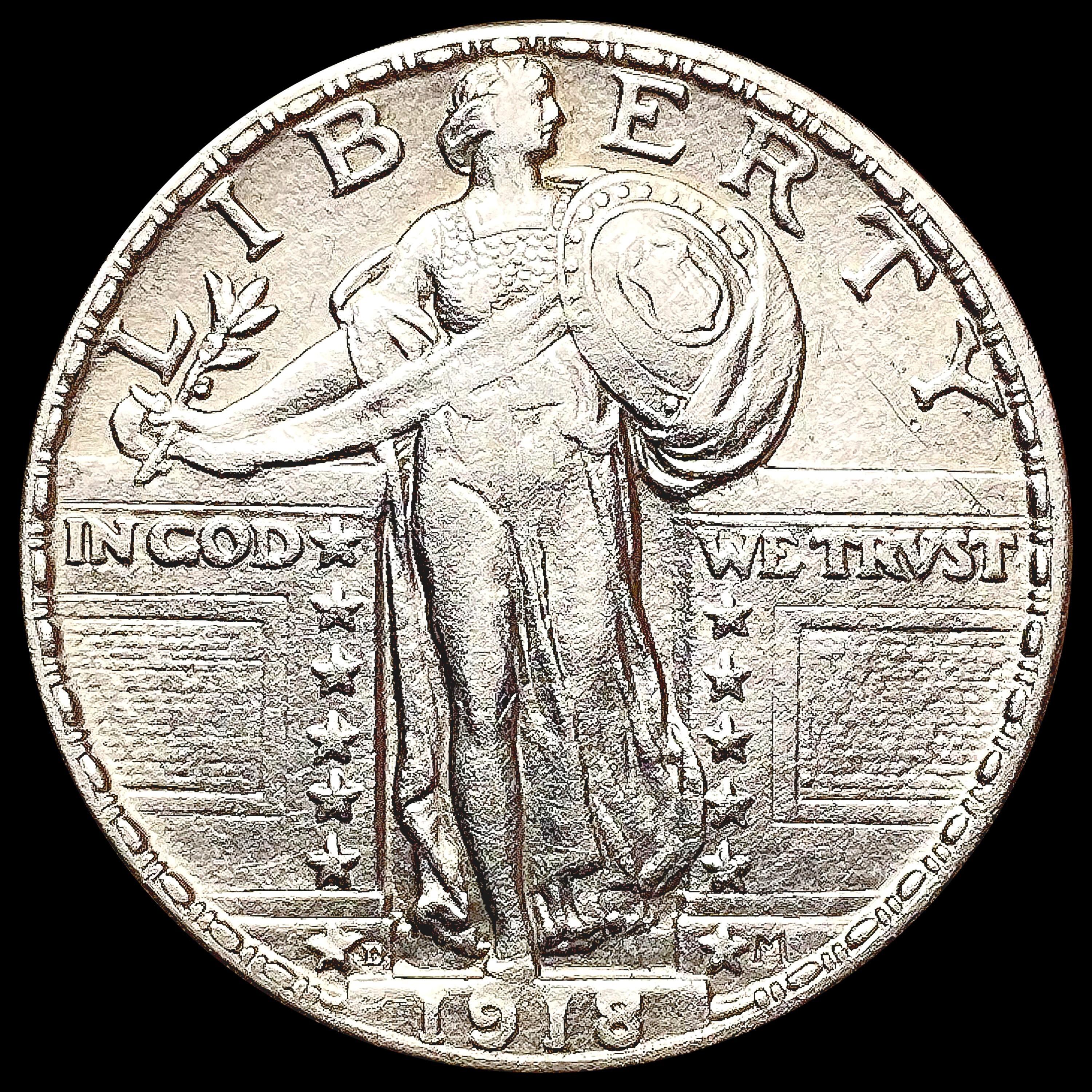 1918-D Standing Liberty Quarter CHOICE AU