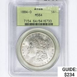 1884-O Morgan Silver Dollar PCGS MS64