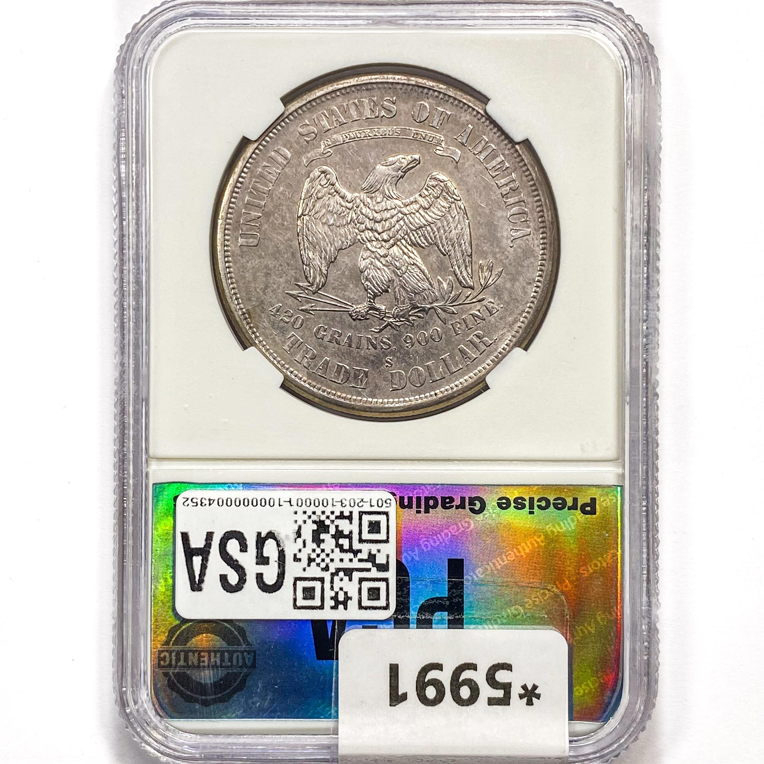 1875-S Silver Trade Dollar PGA MS63+