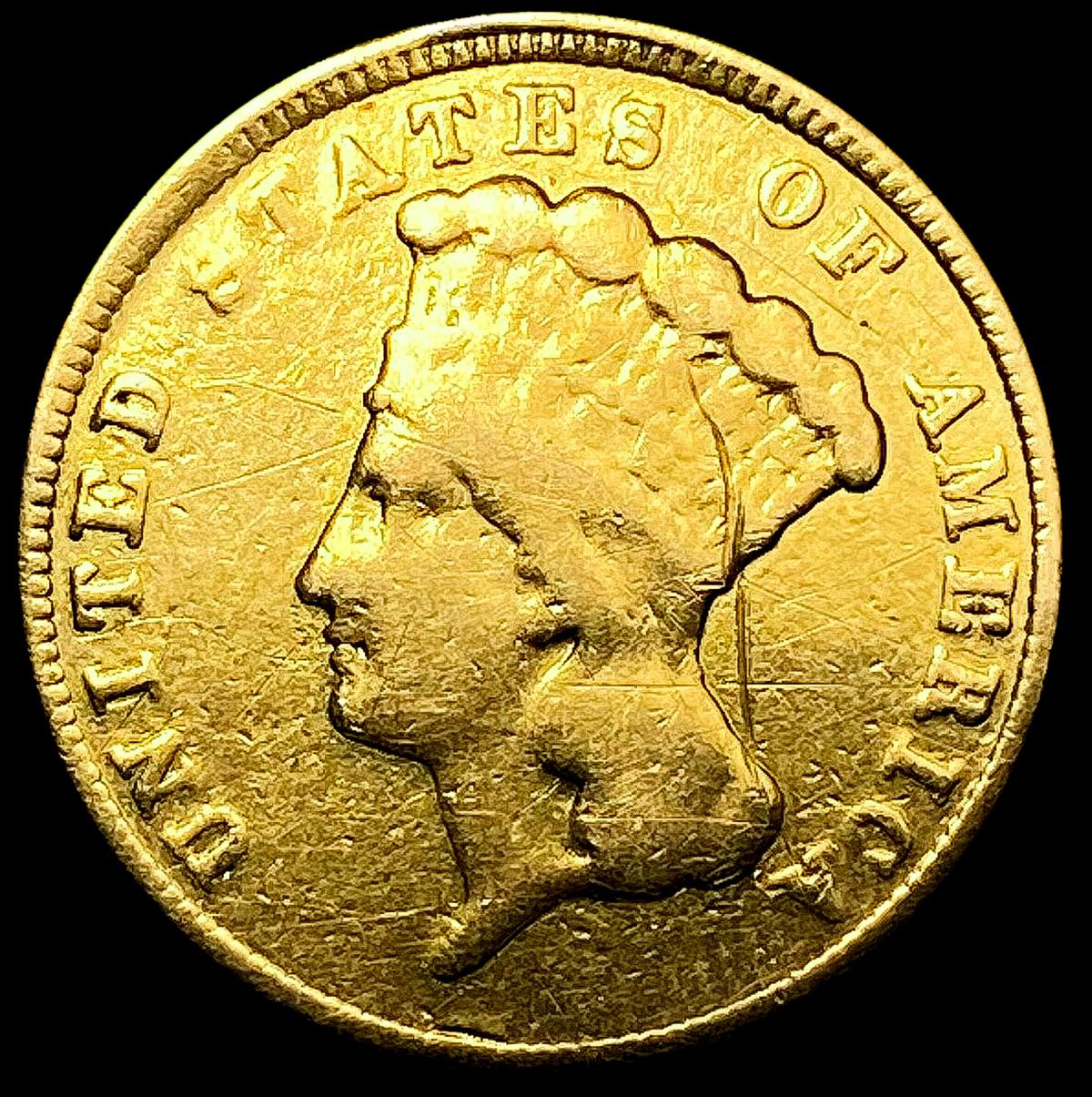 1854 $3 Gold Piece LIGHTLY CIRCULATED