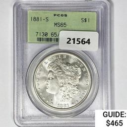 1881-S Morgan Silver Dollar PCGS MS65