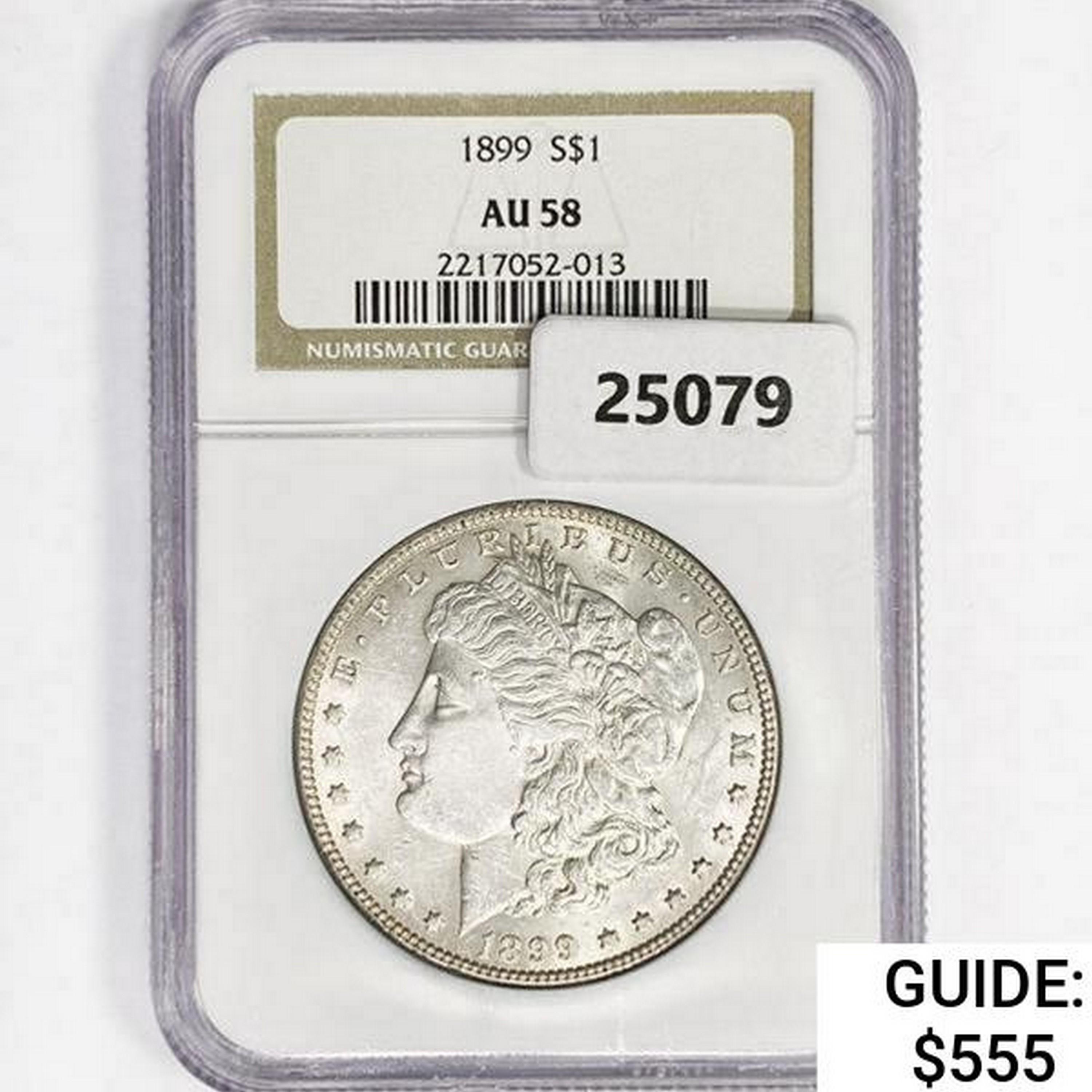 1899 Morgan Silver Dollar NGC AU58