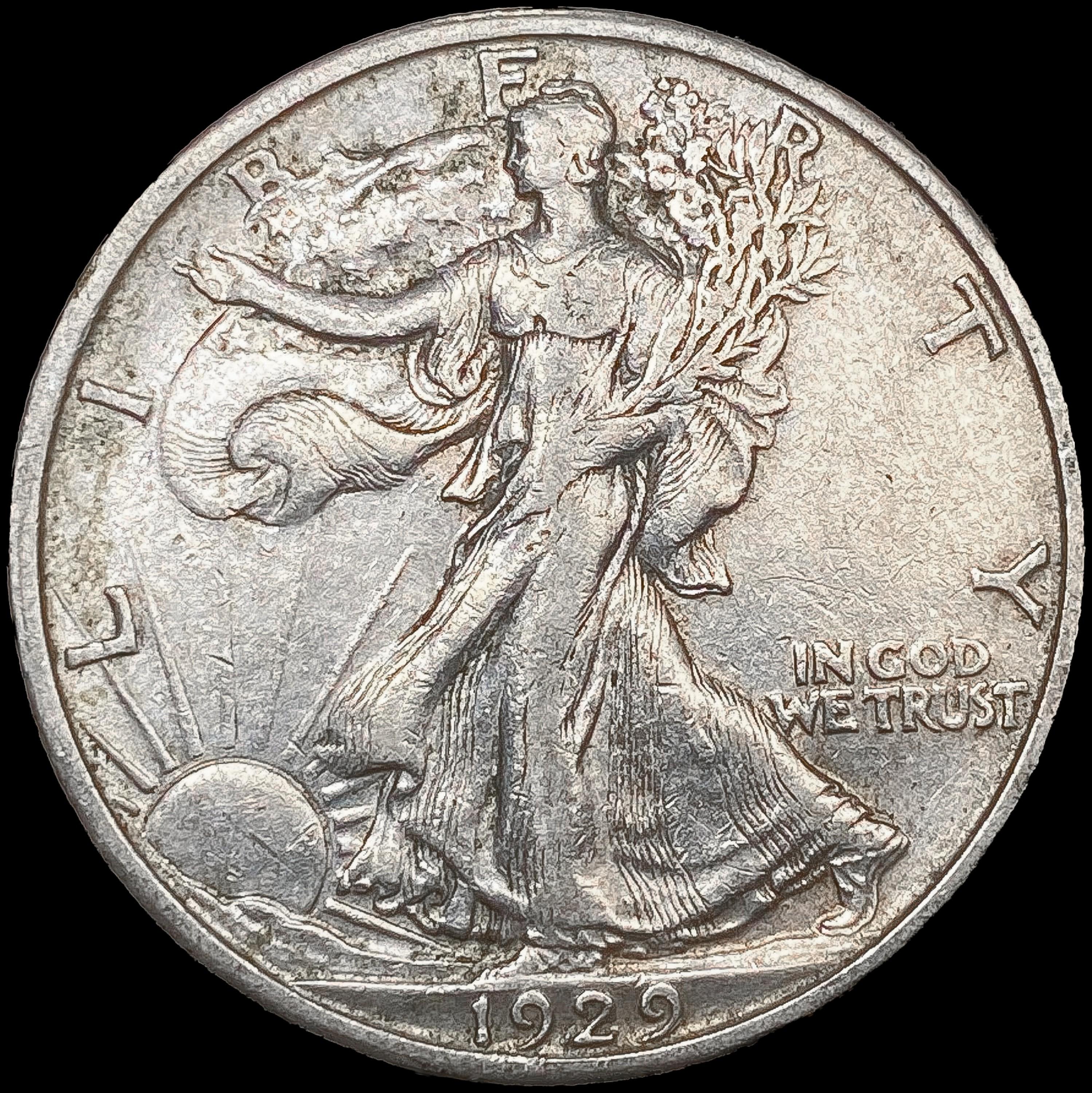 1929-S Walking Liberty Half Dollar CLOSELY UNCIRCU