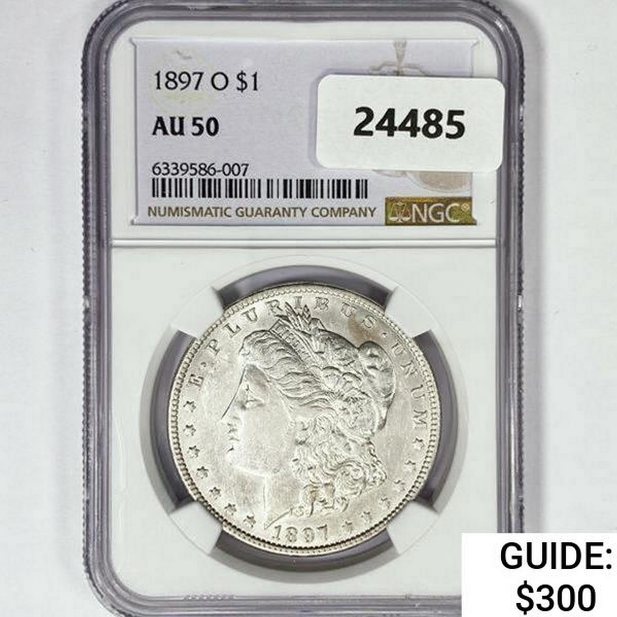 1897-O Morgan Silver Dollar NGC AU50