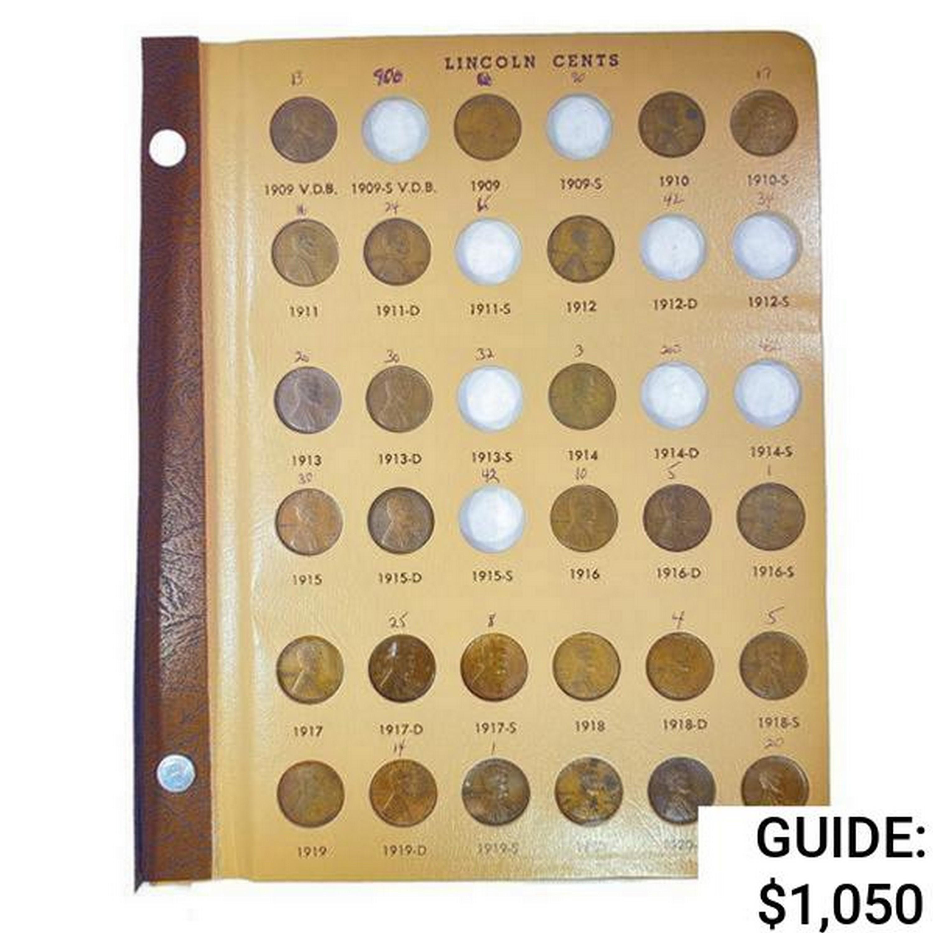 1909-1960 Lincoln Cent Book (131 Coins)